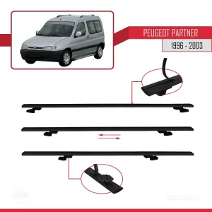 Peugeot Partner 1996-2003 Arası ile uyumlu Basic Model Ara Atkı Tavan Barı SİYAH 3 ADET thumb 5