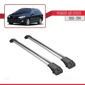 Peugeot 407 ESTATE 2005-2011 Arası ile uyumlu ACE-1 Ara Atkı Tavan Barı GRİ thumb 3