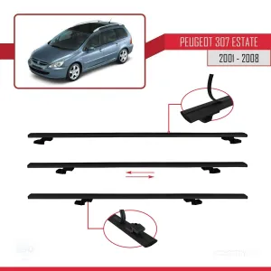Peugeot 307 ESTATE 2001-2008 Arası ile uyumlu Basic Model Ara Atkı Tavan Barı SİYAH 3 ADET thumb 5