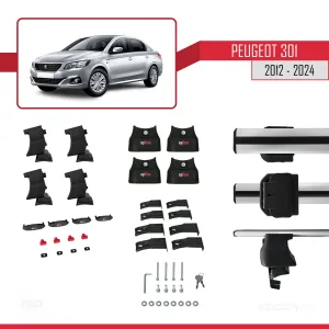 Peugeot 301 2012 ve Sonrası ile uyumlu ACE-4 Ara Atkı Tavan Barı GRİ thumb 4