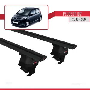 Peugeot 107 2005-2014 Arası ile uyumlu ACE-4 Ara Atkı Tavan Barı SİYAH thumb 4