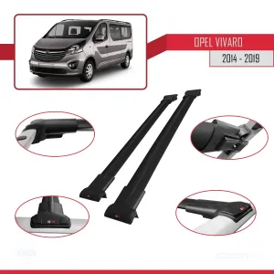 Opel Vivaro 2014-2019 Arası ile uyumlu FLY Model Ara Atkı Tavan Barı SİYAH thumb 5