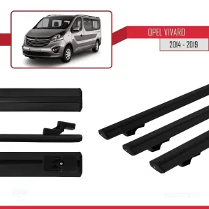 Opel Vivaro 2014-2019 Arası ile uyumlu Basic Model Ara Atkı Tavan Barı SİYAH 3 ADET thumb 3