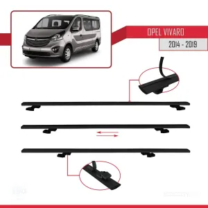 Opel Vivaro 2014-2019 Arası ile uyumlu Basic Model Ara Atkı Tavan Barı SİYAH 3 ADET thumb 5