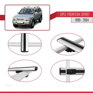 Opel Frontera Sport 1999-2004 Arası ile uyumlu Basic Model Ara Atkı Tavan Barı GRİ 3 ADET thumb 4