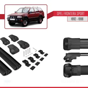 Opel Frontera Sport 1992-1998 Arası ile uyumlu ACE-1 Ara Atkı Tavan Barı SİYAH thumb 5
