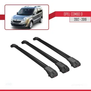 Opel Combo (D) 2012-2018 Arası ile uyumlu ACE-1 Ara Atkı Tavan Barı SİYAH 3 ADET BAR thumb 3