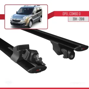 Opel Combo (D) 2011-2018 Arası ile uyumlu HOOK Model Anahtar Kilitli Ara Atkı Tavan Barı SİYAH thumb 5