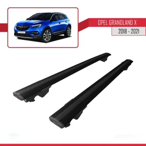 Opel - Vauxhall Grandland X 2018-2021 Arası ile uyumlu HOOK Model Anahtar Kilitli Ara Atkı Tavan Barı SİYAH thumb 4