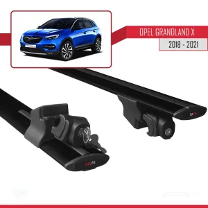 Opel - Vauxhall Grandland X 2018-2021 Arası ile uyumlu HOOK Model Anahtar Kilitli Ara Atkı Tavan Barı SİYAH thumb 5