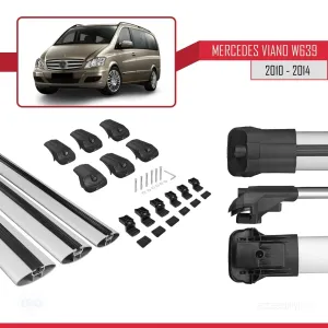 Mercedes Viano 2010-2014 Arası ile uyumlu ACE-1 Ara Atkı Tavan Barı GRİ 3 ADET BAR thumb 5