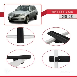 Mercedes GLK Class (X204) 2008-2015 Arası ile uyumlu Basic Model Ara Atkı Tavan Barı SİYAH 3 ADET thumb 4