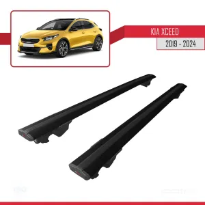 Kia XCeed (CD) 2019 ve Sonrası ile uyumlu HOOK Model Anahtar Kilitli Ara Atkı Tavan Barı SİYAH thumb 4
