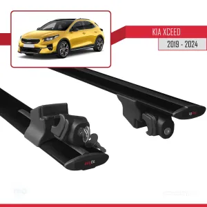 Kia XCeed (CD) 2019 ve Sonrası ile uyumlu HOOK Model Anahtar Kilitli Ara Atkı Tavan Barı SİYAH thumb 5