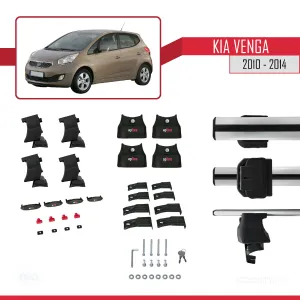 Kia Venga 2010-2014 Arası ile uyumlu ACE-4 Ara Atkı Tavan Barı GRİ thumb 4