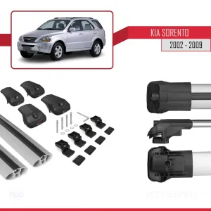 Kia Sorento 2002-2009 Arası ile uyumlu ACE-1 Ara Atkı Tavan Barı GRİ thumb 5