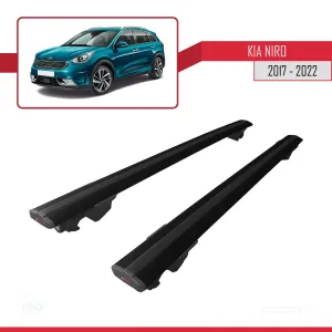 Kia Niro (DE) 2017-2022 Arası ile uyumlu HOOK Model Anahtar Kilitli Ara Atkı Tavan Barı SİYAH thumb 4