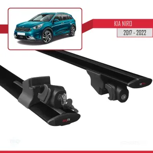 Kia Niro (DE) 2017-2022 Arası ile uyumlu HOOK Model Anahtar Kilitli Ara Atkı Tavan Barı SİYAH thumb 5