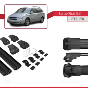 Kia Carnival (VQ) 2006-2014 Arası ile uyumlu ACE-1 Ara Atkı Tavan Barı SİYAH thumb 5