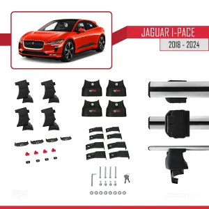 Jaguar I-Pace 2018 ve Sonrası ile uyumlu ACE-4 Ara Atkı Tavan Barı GRİ thumb 5