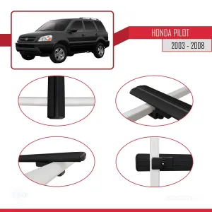 Honda Pilot 2003-2008 Arası ile uyumlu Basic Model Ara Atkı Tavan Barı SİYAH 3 ADET thumb 4