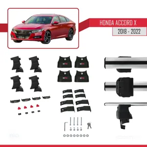 Honda Accord X Sedan 2018-2022 Arası ile uyumlu ACE-4 Ara Atkı Tavan Barı GRİ thumb 4