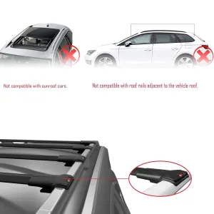 Ford Transit Tourneo - Custom 2012-2023 Arası ile uyumlu FLY Model Ara Atkı Tavan Barı SİYAH 4 ADET BAR thumb 2