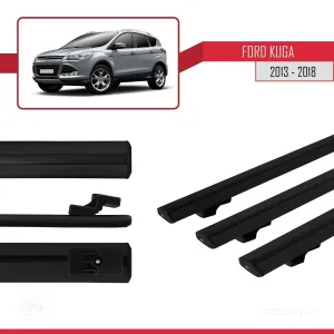 Ford Kuga 2013-2018 Arası ile uyumlu Basic Model Ara Atkı Tavan Barı SİYAH 3 ADET thumb 3