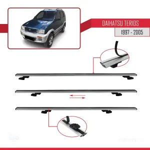 Daihatsu Terios 1997-2005 Arası ile uyumlu Basic Model Ara Atkı Tavan Barı GRİ 3 ADET thumb 5