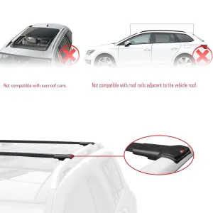 Citroen C4 Cactus 2014 ve Sonrası ile Uyumlu FLY Model Ara Atkı Tavan Barı SİYAH thumb 2