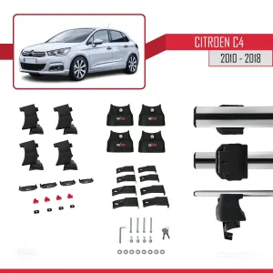 Citroen C4 2010-2018 Arası ile uyumlu ACE-4 Ara Atkı Tavan Barı GRİ thumb 4