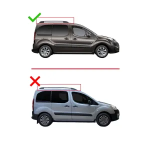 Citroen Berlingo 2008-2018 Arası ile uyumlu Basic Model Ara Atkı Tavan Barı SİYAH 3 ADET thumb 2