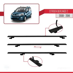 Citroen Berlingo 2008-2018 Arası ile uyumlu Basic Model Ara Atkı Tavan Barı SİYAH 3 ADET thumb 5