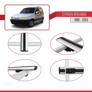 Citroen Berlingo 1996-2003 Arası ile uyumlu Basic Model Ara Atkı Tavan Barı GRİ 3 ADET thumb 4
