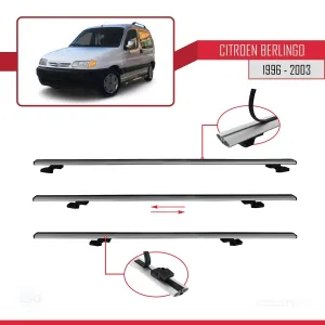Citroen Berlingo 1996-2003 Arası ile uyumlu Basic Model Ara Atkı Tavan Barı GRİ 3 ADET thumb 5