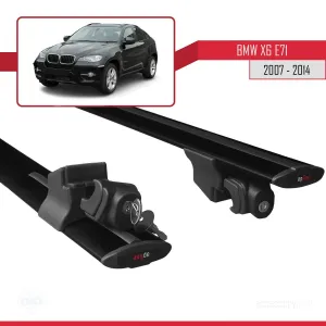 BMW X6 (E71) 2007-2014 Arası ile uyumlu HOOK Model Anahtar Kilitli Ara Atkı Tavan Barı SİYAH thumb 5