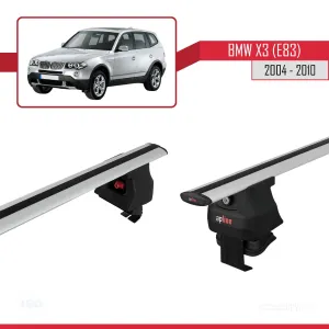 BMW X3 (E83) 2004-2010 Arası ile uyumlu ACE-4 Ara Atkı Tavan Barı GRİ thumb 3