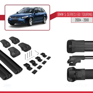 BMW 5 Serisi (E61) TOURING 2004-2010 Arası ile uyumlu ACE-1 Ara Atkı Tavan Barı SİYAH thumb 5