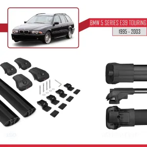 BMW 5 Serisi (E39) TOURING 1995-2003 Arası ile uyumlu ACE-1 Ara Atkı Tavan Barı SİYAH thumb 5