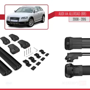 Audi A4 (B8) Allroad 2008-2015 Arası ile uyumlu ACE-1 Ara Atkı Tavan Barı SİYAH thumb 5