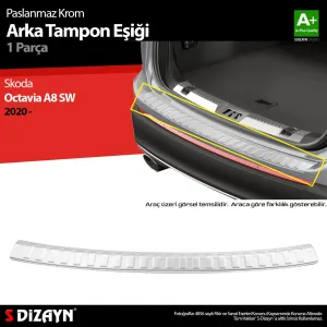 S-Dizayn Skoda Octavia 4 A8 SW Krom Arka Tampon Eşiği 2020 Üzeri						                Araca &Ouml;zel Krom Aksesuar
&Uuml;r&uuml;n &Ouml;zellikleri:Krom &uuml;r