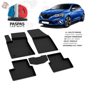 Renault Megane 4 HB 4D Araca Özel Havuzlu Kauçuk Paspas 2016 ve ÜzeriDRS Tuning kalitesiyle tanışın! Özel olarak Renault  model araçlar için üretilen bu ürün, o