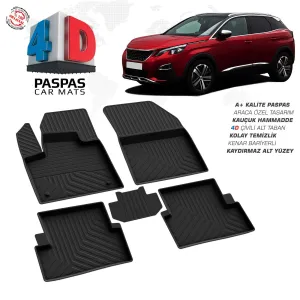 Peugeot 3008 Active 4D Araca Özel Havuzlu Kauçuk Paspas 2016 ve ÜzeriDRS Tuning kalitesiyle tanışın! Özel olarak Peugeot  model araçlar için üretilen bu ürün, o