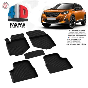 Peugeot 2008 4D Araca Özel Havuzlu Kauçuk Paspas 2019 ve ÜzeriDRS Tuning kalitesiyle tanışın! Özel olarak Peugeot  model araçlar için üretilen bu ürün, otomobil