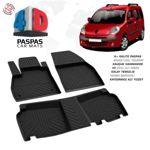 Renault Kangoo 4D Araca Özel Havuzlu Kauçuk Paspas 2008 ve ÜzeriDRS Tuning kalitesiyle tanışın! Özel olarak Renault  model araçlar için üretilen bu ürün, otomob