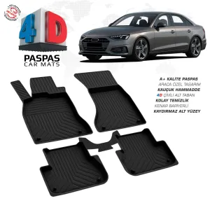 Audi A4 B10 4D Araca Özel Havuzlu Kauçuk Paspas 2019 ÜzeriDRS Tuning kalitesiyle tanışın! Özel olarak Audi  model araçlar için üretilen bu ürün, otomobilinizin 