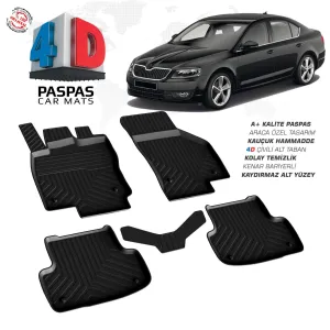 Skoda Octavia A7 4D Araca Özel Havuzlu Kauçuk Paspas 2013-2020DRS Tuning kalitesiyle tanışın! Özel olarak Skoda  model araçlar için üretilen bu ürün, otomobilin