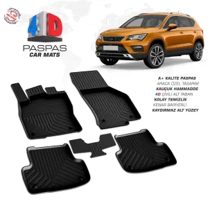 Seat Ateca 4D Araca Özel Havuzlu Kauçuk Paspas 2016 ve ÜzeriDRS Tuning kalitesiyle tanışın! Özel olarak Seat  model araçlar için üretilen bu ürün, otomobilinizi