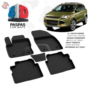 Ford Kuga 2 4D Araca Özel Havuzlu Kauçuk Paspas 2013-2019DRS Tuning kalitesiyle tanışın! Özel olarak Ford  model araçlar için üretilen bu ürün, otomobilinizin h