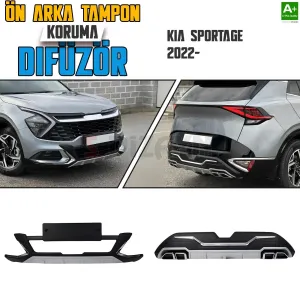 S-Dizayn Kia Sportage Ön ve Arka Tampon Koruma Difüzör Seti 2022 Üzeri A+ Kalite						                &bull; &Ouml;n ve Arka Tampon Dif&uuml;z&ouml;r Seti aracı